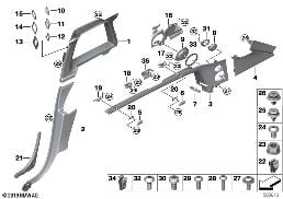 Bekleding C- / D-stijl diagram for BMW Rolls-Royce Cullinan RR31 Cullinan