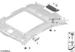 MOUNTING PARTS, ROOF ANTENNA diagram for BMW 2 Series F44 Gran Coupé 220iX