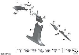 TRIM PANEL A- / B- / C- / D-COLUMN diagram for BMW 2 Series F44 Gran Coupé 220iX