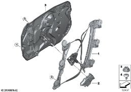 DOOR WINDOW LIFTING MECHANISM FRONT