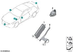 SURROUND VIEW CAMERA/PMA PLUS diagram for BMW 8 Series G14 Convertible 840dX