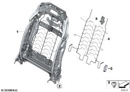 SEAT, FRONT, BACKREST FRAME diagram for BMW 5 Series G30 530e