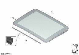 SLIDING LIFTING ROOF-GLASSCOVER diagram for BMW 3 Series G20 Sedan LCI 320i