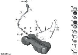 FUEL TANK/MOUNTING PARTS diagram for BMW 5 Series F90 M5 LCI M5 CS