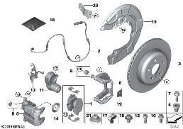 REAR BRAKE / BRAKE PAD / WEAR SENSOR diagram for BMW 3 Series G20 Sedan 320d