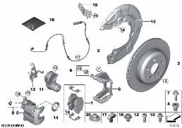 REAR BRAKE / BRAKE PAD / WEAR SENSOR diagram for BMW 3 Series G20 Sedan 320d