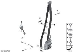 SAFETY BELT, REMA, FRONT diagram for BMW 5 Series G31 Touring 520d