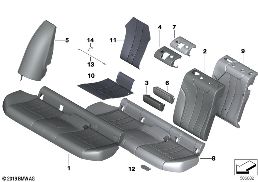 R シート クッションおよびカバー diagram for BMW 5 Series G31 ツーリング LCI 530e