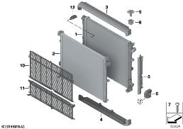 COOLANT RADIATOR MOUNTING HARDWARE diagram for BMW X3 G01 LCI 30i