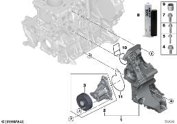 système de refroid., pompe à liquide diagram for BMW 3 Series F31 LCI 318i