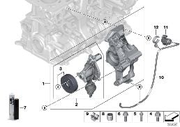 Koelsysteem-koelvloeistofpomp diagram for BMW 5 Series G30 530e