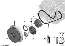 BELT DRIVE-VIBRATION DAMPER diagram for BMW 5 Series G30 LCI 545eX