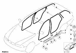 边缘保护条 / 挡板 门槛 diagram for BMW 5 Series E39 520d