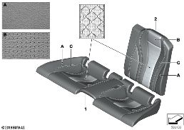 INDIVIDUAL COVER KLIMA-LEATHER, REAR diagram for BMW 8 Series F91 M8 Convertible M8