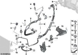COOLANT LINES diagram for BMW X7 G07 LCI M60iX