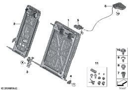 SEAT, REAR, SEAT FRAME, LOAD-THROUGH diagram for BMW 5 Series G30 530e