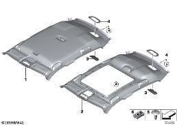 HEADLINING diagram for BMW 1 Series F40 128ti