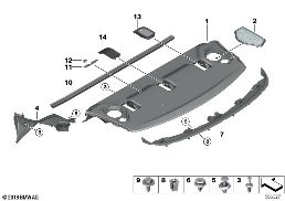 REAR WINDOW SHELF diagram for BMW 2 Series F44 Gran Coupé 220iX