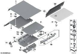 TRIM PANEL, TRUNK FLOOR diagram for BMW 5 Series G30 LCI 530d