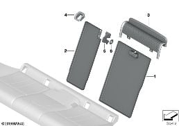 SEAT, REAR, BACKREST TRIM COVERS diagram for BMW 5 Series G30 530e