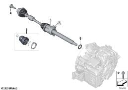 OUTPUT SHAFT FRONT RIGHT diagram for BMW MINI Cabrio F57 LCI Cooper