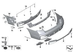 Revestimiento M trasero diagram for BMW 7 Series G12 LCI 730LdX