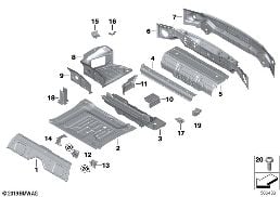 MOUNTING PARTS FOR TRUNK FLOOR PANEL