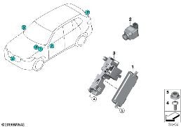 Telecamera Surround View/ass.parch.Plus diagram for BMW X5 M F95 X5 M