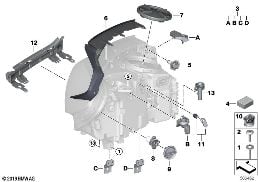 SINGLE COMPONENTS FOR HEADLIGHT diagram for BMW X3 G01 30iX