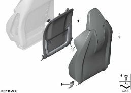 SEAT, FRONT, BACKREST TRIM COVERS diagram for BMW X3 G01 LCI M40iX