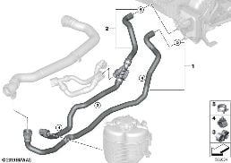 COOLING WATER HOSES diagram for BMW 3 Series G21 Touring 320d