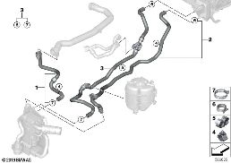 COOLANT HOSES FOR AUXILIARY HEATER diagram for BMW 3 Series G21 Touring 320d