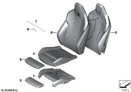 FRONT SEAT, UPH.AND COVER, M SPORTS SEAT