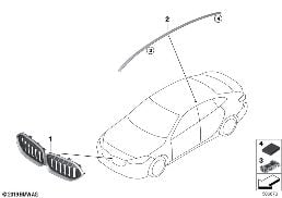 EXTERIOR TRIM / GRILL diagram for BMW 2 Series F44 Gran Coupé 220iX