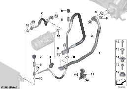 COOLANT LINES diagram for BMW 4 Series G26 Gran Coupé 430dX