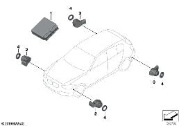 PARKING MANOEUVRE ASSISTANT (PMA) diagram for BMW 1 Series F20 LCI 114d