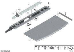 Bewaarvak diagram for BMW Rolls-Royce Cullinan RR31 Cullinan