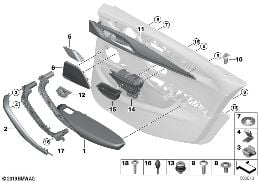 MOUNTING PARTS, DOOR TRIM, REAR diagram for BMW 5 Series G30 LCI 530d