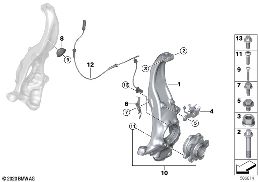 Cojinete pivotable/de rueda del. diagram for BMW 5 Series G30 LCI 520i