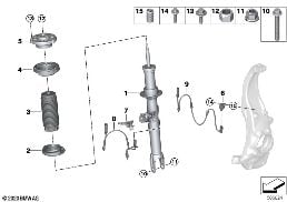 Tubo telesc.del.VDC/piezas ados. diagram for BMW 5 Series G30 LCI 520i