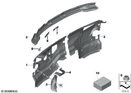 Pancéřování čelní stěny diagram for BMW X5 G05 M50iX
