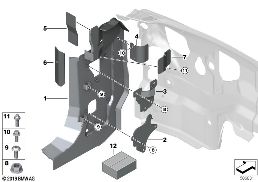 Pancéřování A sloupku dole diagram for BMW X5 G05 M50iX