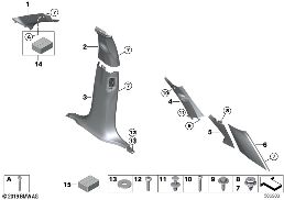 TRIM PANEL A- / B- / C- / D-COLUMN diagram for BMW X5 G05 LCI M60iX