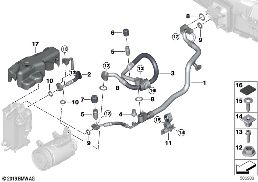 Przewody czynnika chłodniczego diagram for BMW 5 Series G30 LCI 540i