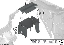 Pancéřování akumulátoru motorový prostor diagram for BMW X5 G05 M50iX