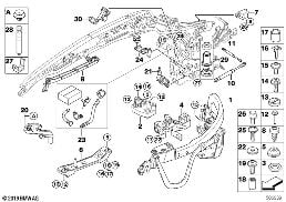 HARDTOP, RETRACTABLE, MOUNTING PARTS diagram for BMW 3 Series E93 330i