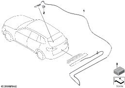 Sortie de secours hayon diagram for BMW X5 G05 M50iX