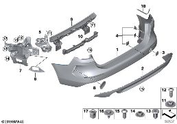 TRIM COVER, REAR diagram for BMW 2 Series F44 Gran Coupé 220iX