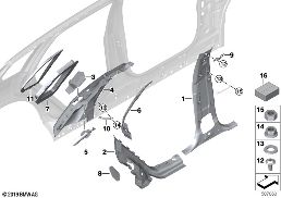 Pancéřování B / C sloupku diagram for BMW X5 G05 M50iX