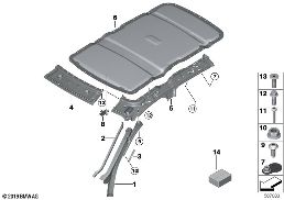 Pancéřování střechy diagram for BMW X5 G05 M50iX